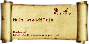 Mult Atanázia névjegykártya